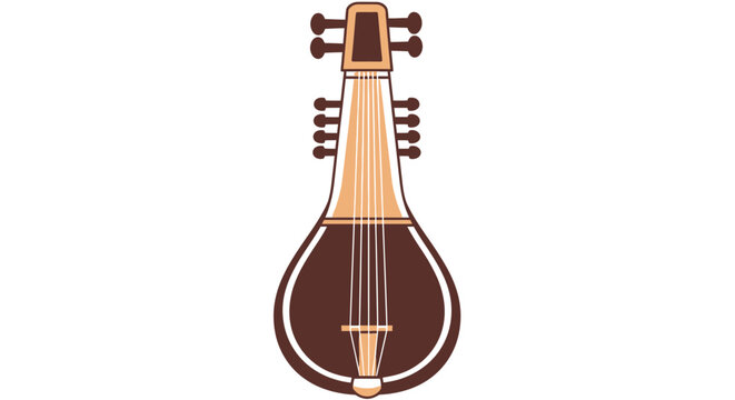 Traditional Indian Tanpura Stringed Instrument Illustration