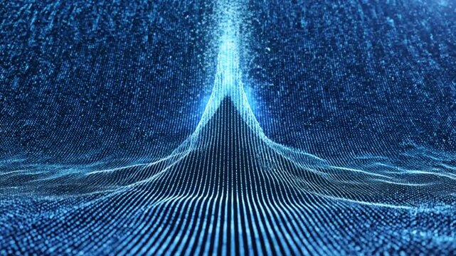 Abstract Dot Matrix Field Flowing Seamlessly Deep Blue