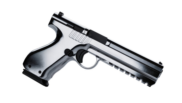 Sleek black air pistol, featuring ergonomic grip and textured forearm