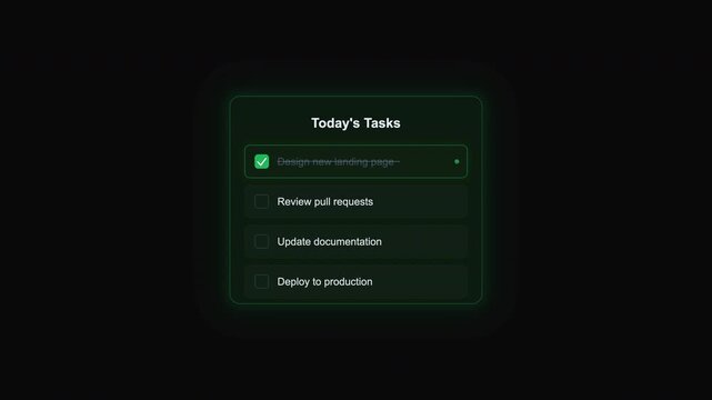 Todays tasks list with several listed undone tasks. Suitable for productivity, organization, planning concepts. Business, work, todo list themes.