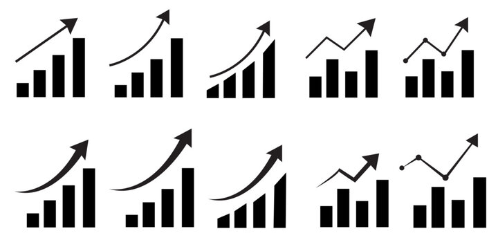 vector illustration of graph with arrow