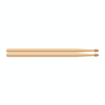 Two wooden drumsticks lying horizontally, parallel to each other