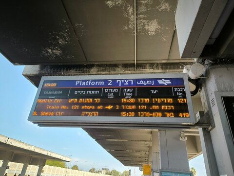 Train platform timetable