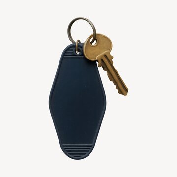 Vintage motel keychain with key
