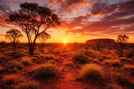 Breathtaking Australian desert sunset