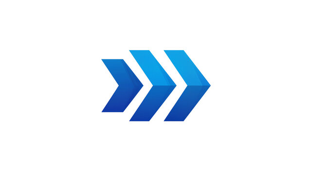 Gradient blue arrow shapes overlapping indicating forward movement, business growth
