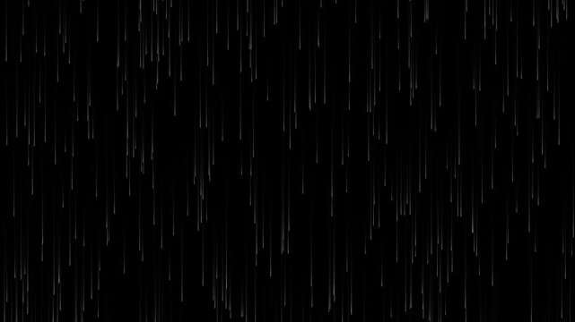 Futuristic white digital rain falling on dark black background