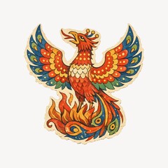 Obraz premium Vibrant mythical phoenix illustration