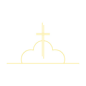 christian gold cross icon