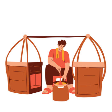 Local Market kerak telor keliling illustration