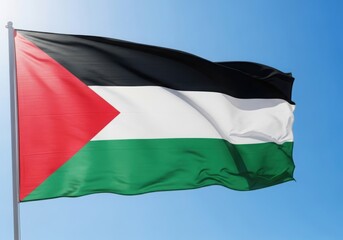 Obraz premium The flag of palestine waving in the wind