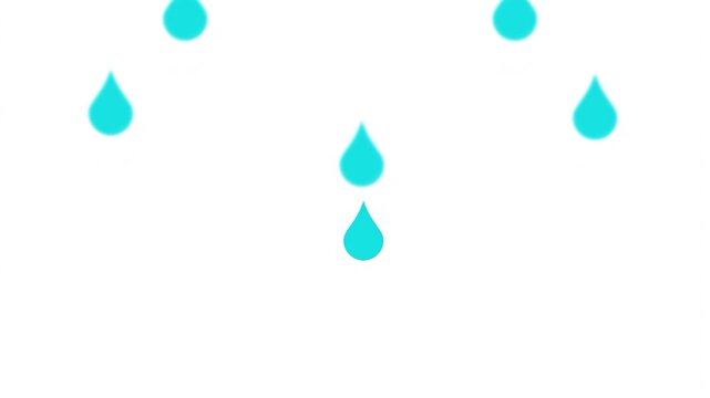 Illustration of plant growth, rainwater falling on plants