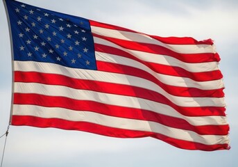 Obraz premium A large american flag waving in the wind