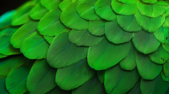 macro green feathers texture tropical bird plumage abstract nature background