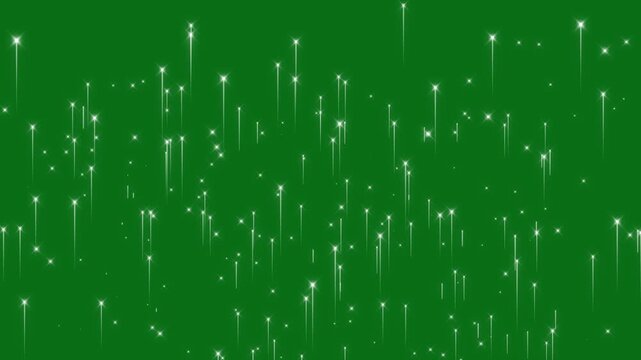 Magic sparkles like stars star, twinkling stars with glitter burst effect, magic sparkles glitter line stars, magic dust, pixie dust path, christmas stars isolated on a green screen glitter star. 4k