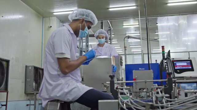 Manufacturing process insights pharmaceutical industry laboratory video footage cleanroom environment close-up view innovation in production