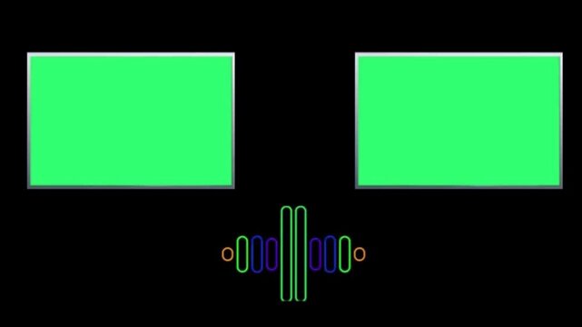 YouTube End Screen Green Screen Template with Audio Waveform and Microphone Animation