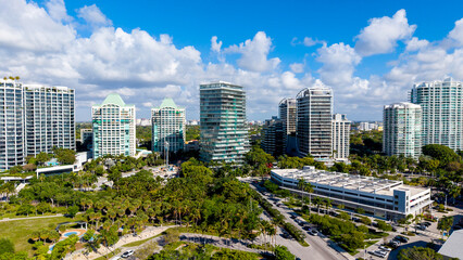 Obraz premium Modern office and apartment buildings in downtown area, located in Coconut Grove - Miami, Florida