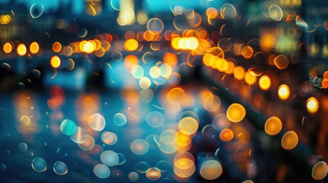 Abstract bokeh city lights background