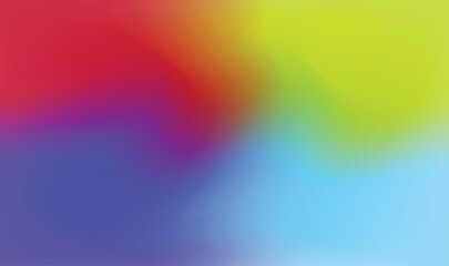 Obraz premium Vibrant Colorful Blur Gradient Background, Smooth Red Blue Yellow Abstract, Modern Soft Blurry Ombre Design Vector 