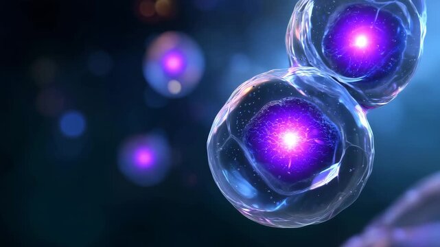 Microscopic view of blue cells in biomedical research background. cell, microscopic, biology, medical research, biotechnology, science, laboratory, microbiology, healthcare, tissue, cellular
