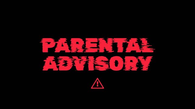 Parental advisory warning sign displayed.