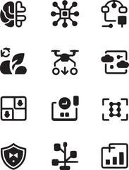 Fototapeta premium Machine Learning Algorithm Outline Icon Vector