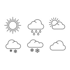 Fototapeta premium Set of weather condition icons with weather forec