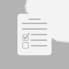 Fototapeta premium Minimalist checklist icon with a completed task, representing efficient project planning, task management, and successful survey completion or feedback collection