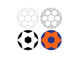 Soccer Ball Icon Set – Football Sport Vector Collection in 4 Modern Styles