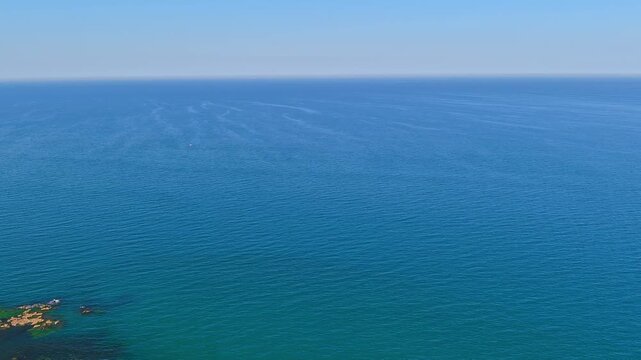 Bulgarian coastline fisherman village from Shabla with lighthouse aerial view  