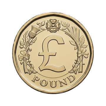 British Pound Sterling Coin Isolated on Transparent Background