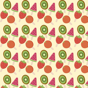 A continuous pattern made of fruit ice cream