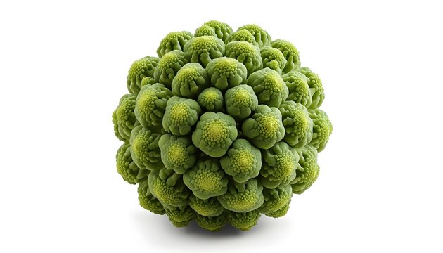 A vibrant green cauliflower against a clean white background
