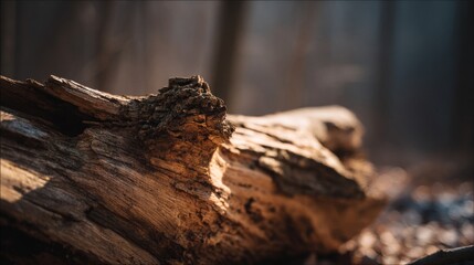 Fototapeta premium Close-up of rough untreated wood with visible saw marks and weathered texture.
