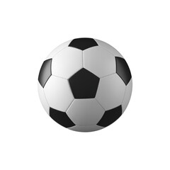Naklejka premium A soccer ball with black and white panels on a transparent background