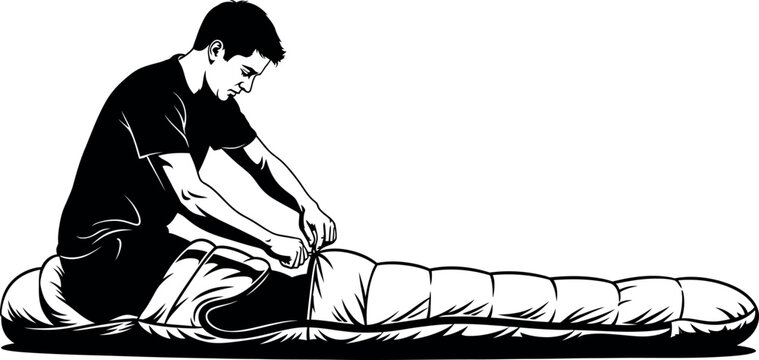 Silhouette of a person performing cpr on an adult