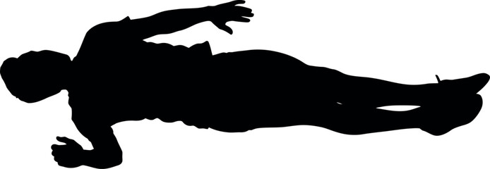 Silhouette of a man lying down on his side © NusratJahan