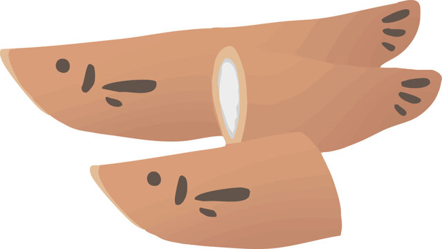 鮎菓子のフラットなベクターイラスト｜初夏の和菓子・かわいい魚型スイーツ素材（背景透過）