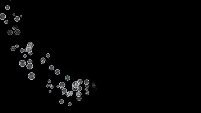 白色のシャボン玉のパーティクルが交差するラインパーティクル　3種類　アルファチャンネル
