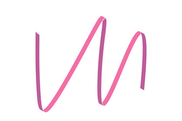 Pink flat ribbons isolated on white background. Ribbon banner vector illustration. Holiday lace.