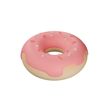 3D rendering Pinky Pop Strawberry Donut (LL)