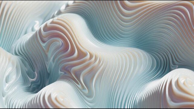 Dynamic abstract background featuring smooth, flowing waves and layered textures in a gentle, ethereal color palette.