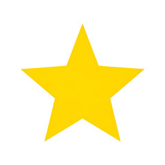 Obraz premium Bright yellow star icon on white background - simple graphic element