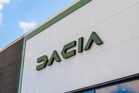 Wolverhampton, UK - April 2nd 2026: External building signage of motor company Dacia at a dealership in Wolverhampton