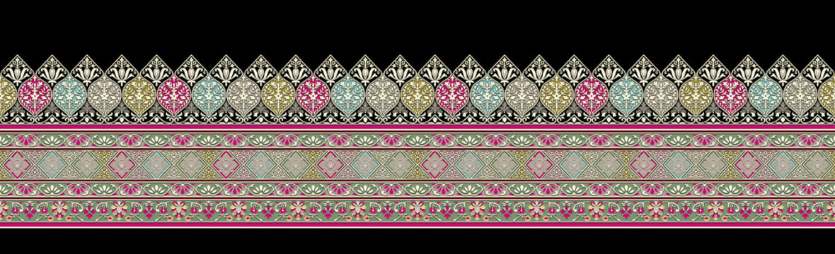 thai silk fabric background border 