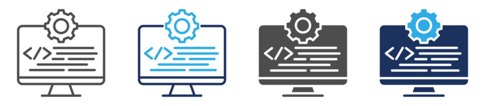 computer programming icon set multi concept