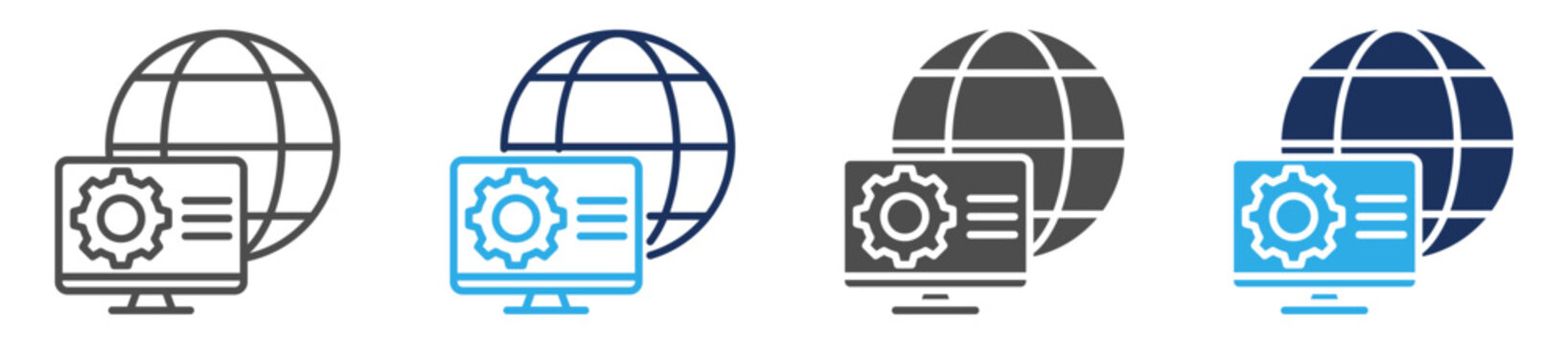 application domain icon set multi concept