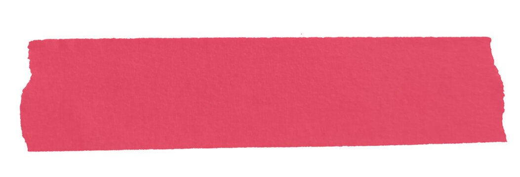 Realistic red torn masking tape strip isolated on transparent background, sticky adhesive label for headline banner caption and creative design png