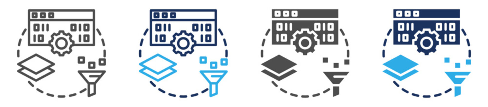 compiler languages icon set multi concept
